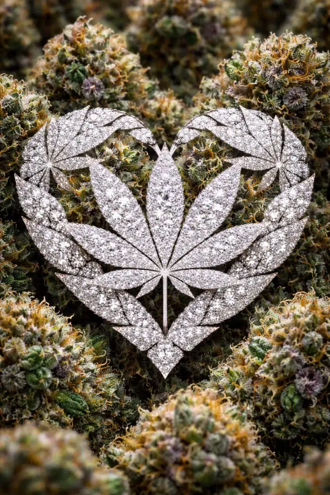 Bijou en forme de feuille de cannabis