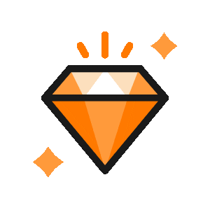 Icône d'un diamant orange brillant